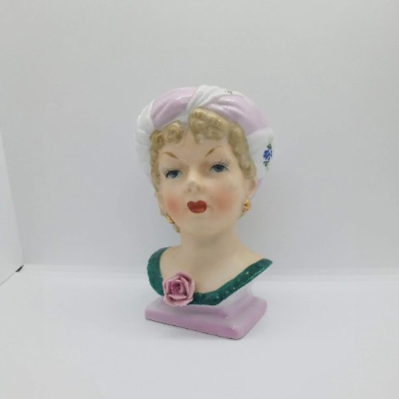 Turban Vintage Lady head Vase Napco collectible - Picture 1 of 6
